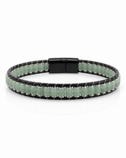 Vérone Green Aventurine & Leather Bracelet