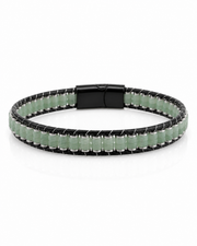 Vérone Green Aventurine & Leather Bracelet
