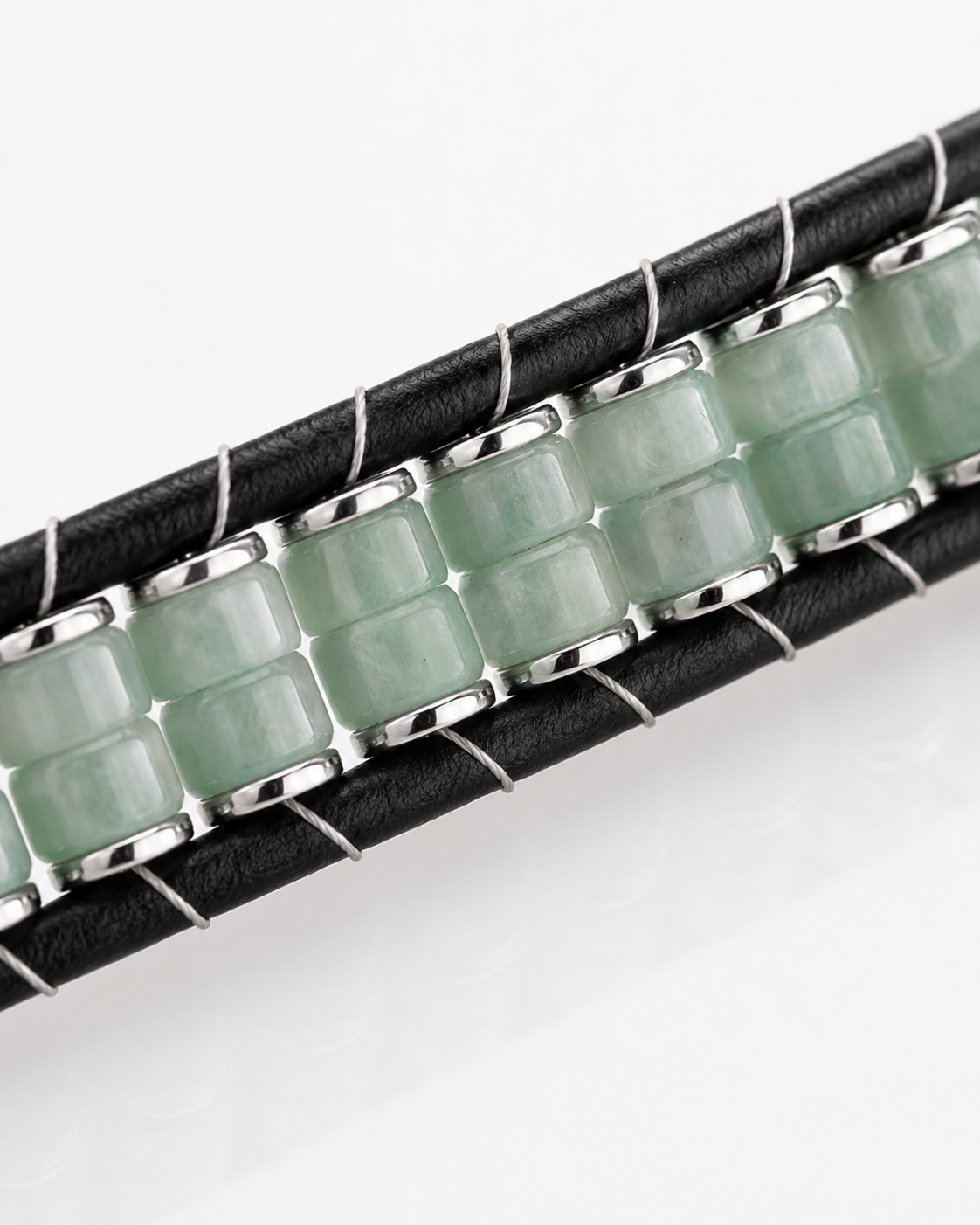 Vérone Green Aventurine & Leather Bracelet