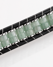 Vérone Green Aventurine & Leather Bracelet