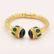 ÉLARA — Jonc en or orné de malachite sculpturale