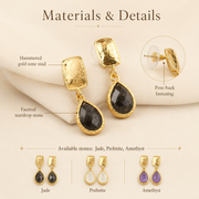 Diamond Teardrop Drop Earrings Gold Plated Gemstones