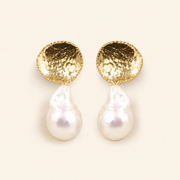 Gold Plated Baroque Pearl Earrings