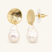 Gold Plated Baroque Pearl Earrings