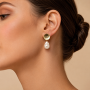 Gold Plated Baroque Pearl Earrings