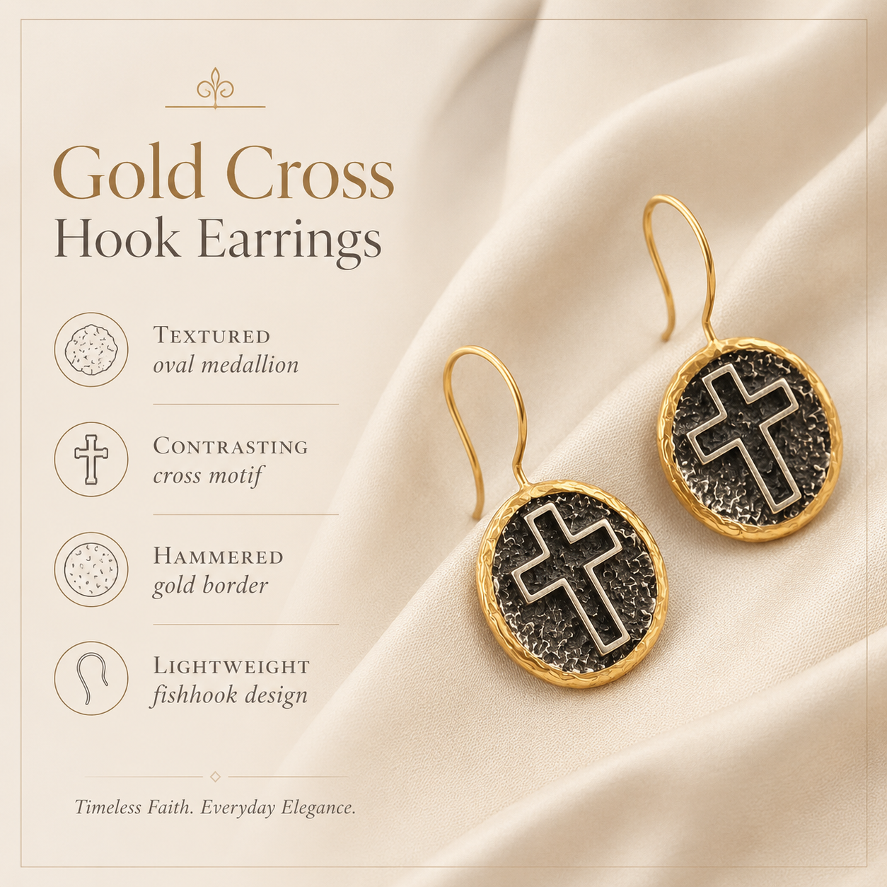Gold Cross Earrings
