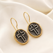 Gold Cross Earrings