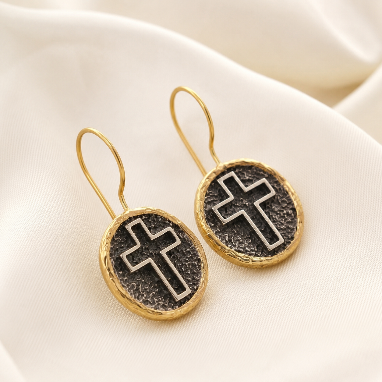 Gold Cross Earrings