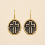 Gold Cross Earrings