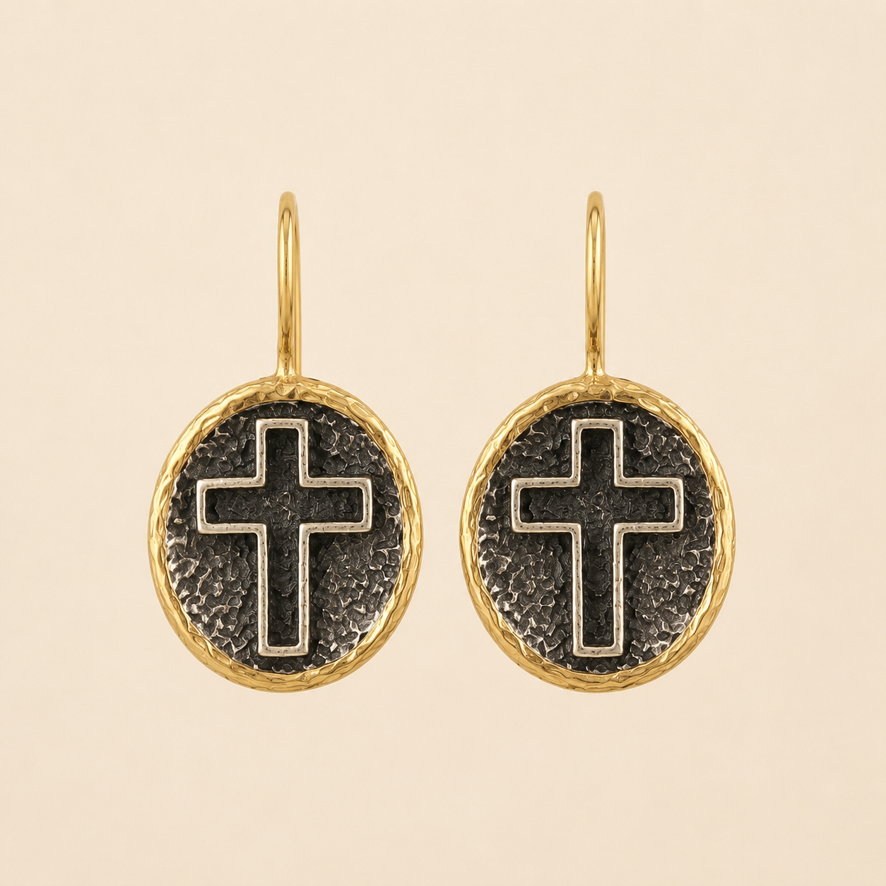 Gold Cross Earrings