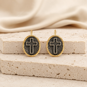Gold Cross Earrings