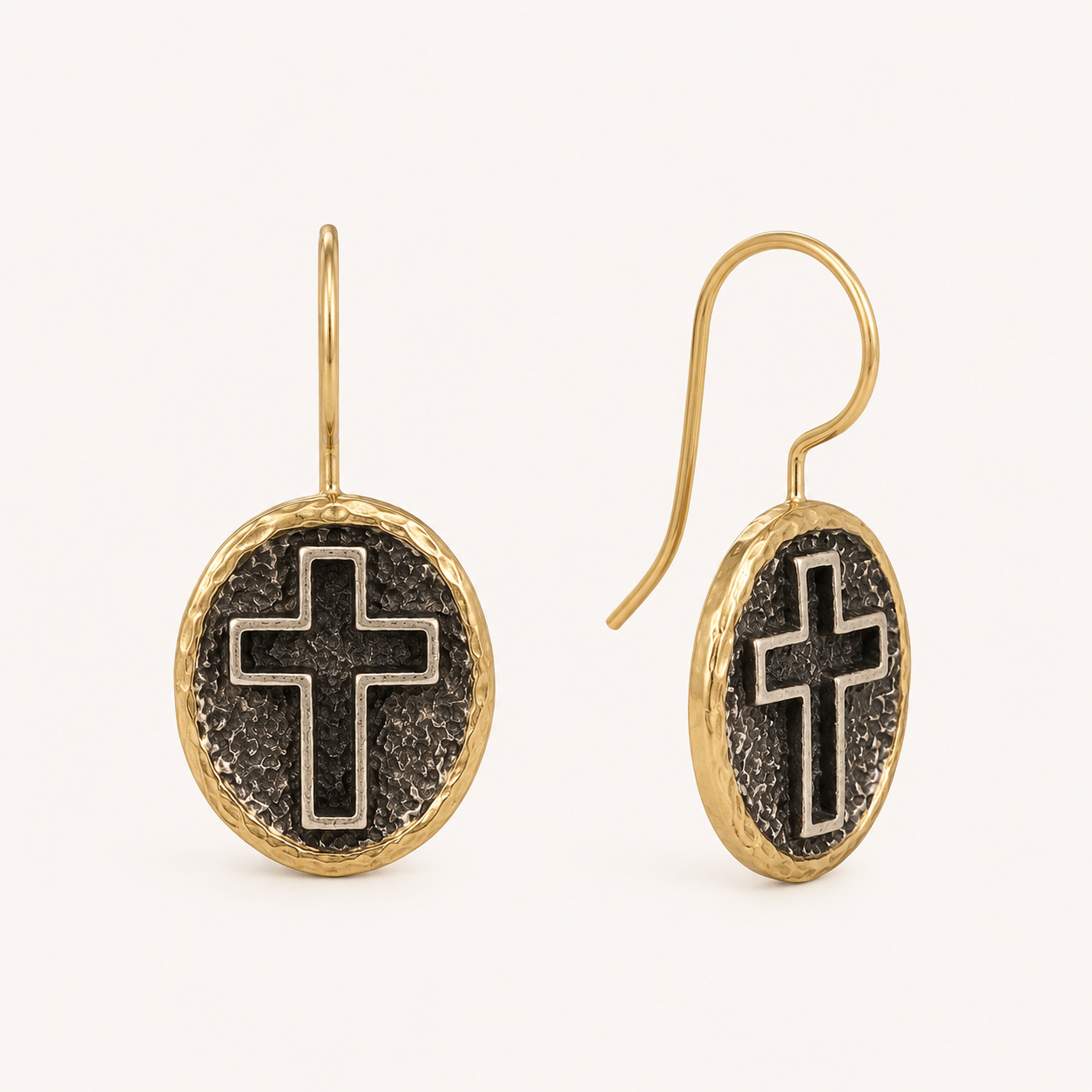 Gold Cross Earrings