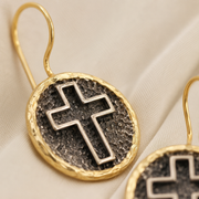 Gold Cross Earrings