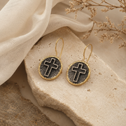 Gold Cross Earrings