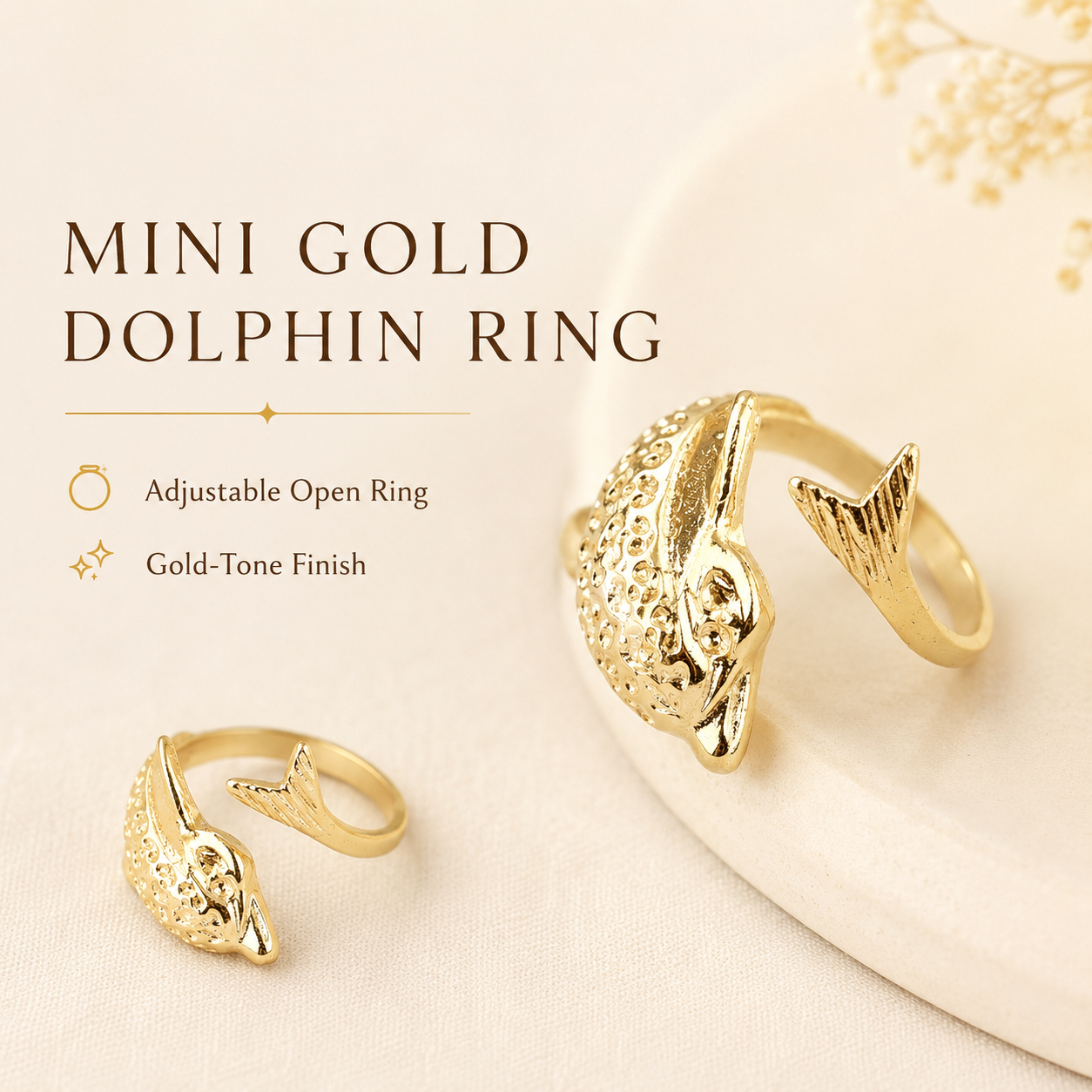 Minimal Gold Dolphin Ring