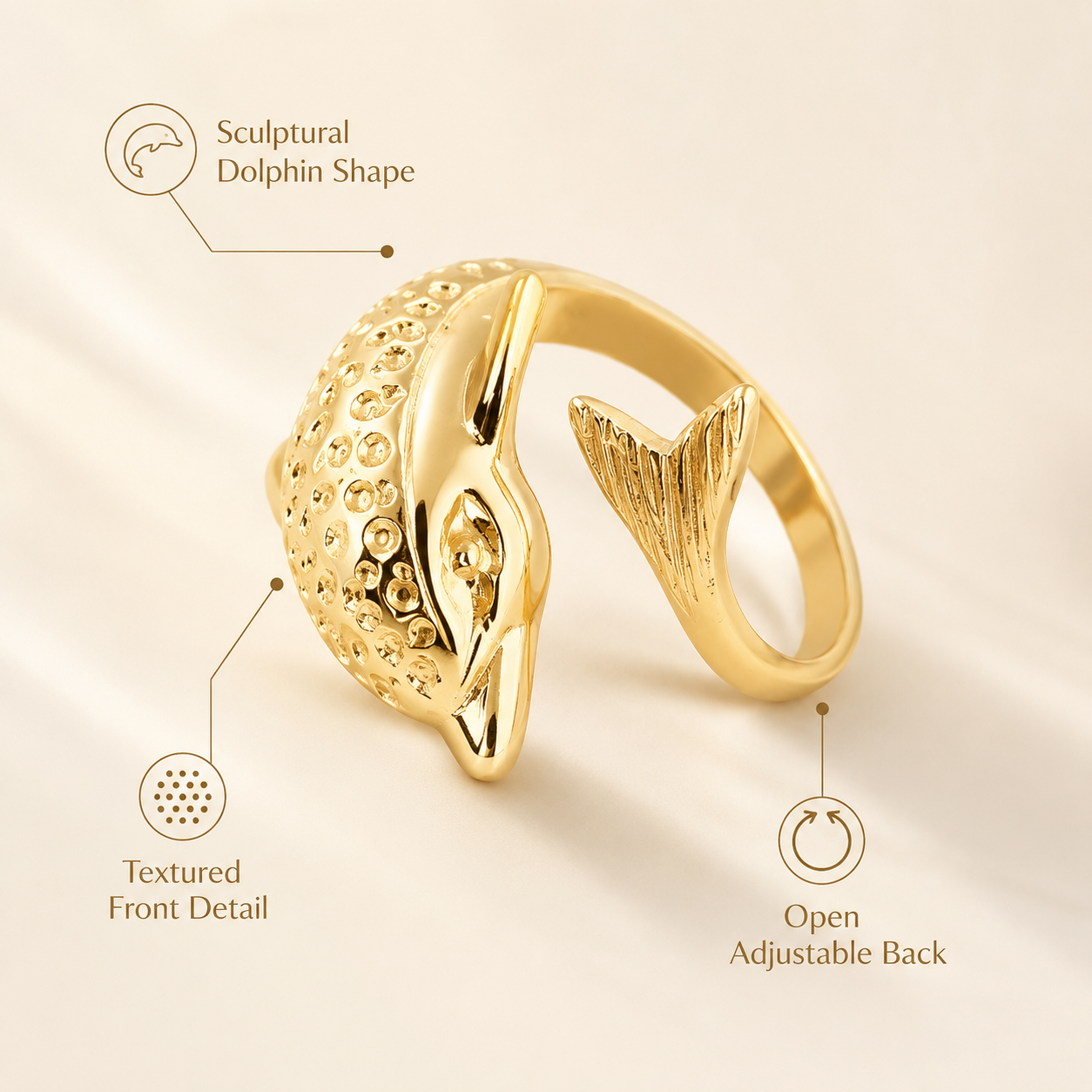 Minimal Gold Dolphin Ring