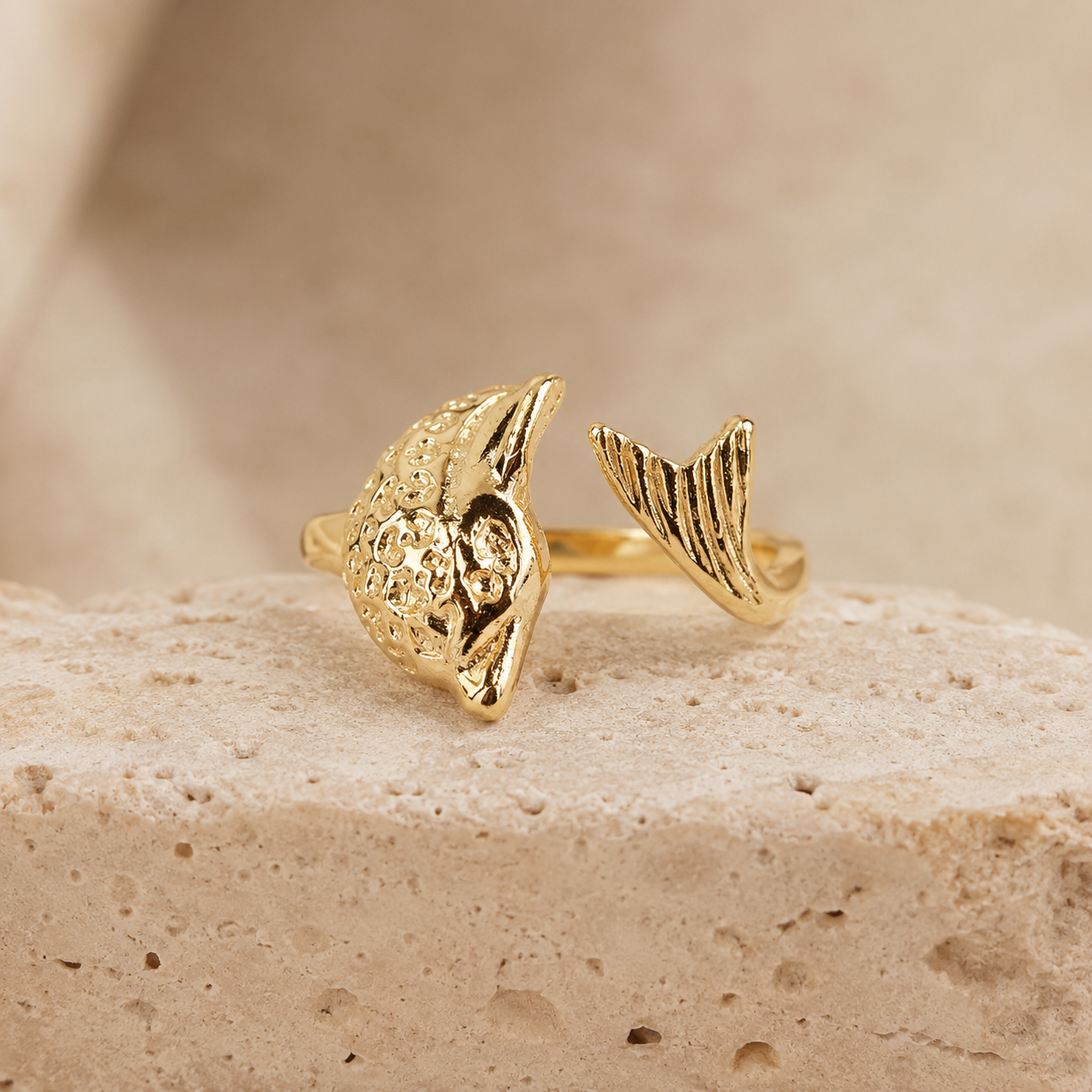 Minimal Gold Dolphin Ring