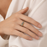 Black Pearl Minimal Ring in Gold(Freshwater Pearl)