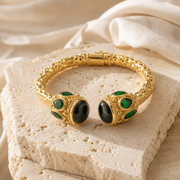 ÉLARA — Jonc en or orné de malachite sculpturale