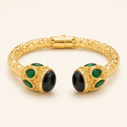 ÉLARA — Jonc en or orné de malachite sculpturale
