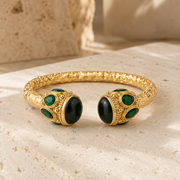 ÉLARA — Jonc en or orné de malachite sculpturale
