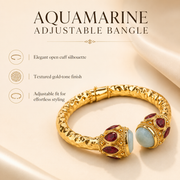 Réa Sculptural Aquamarine Gold Bangle