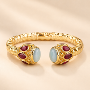 Réa Sculptural Aquamarine Gold Bangle