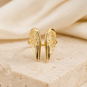 Gold Wing Feather Ring