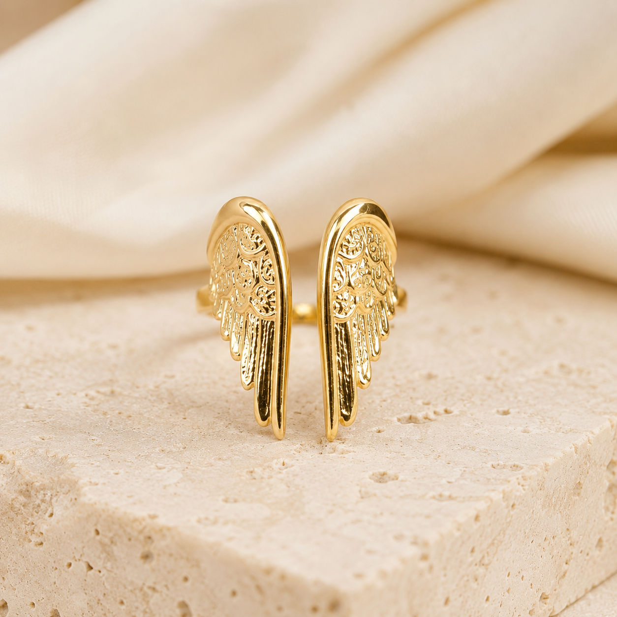 Gold Wing Feather Ring