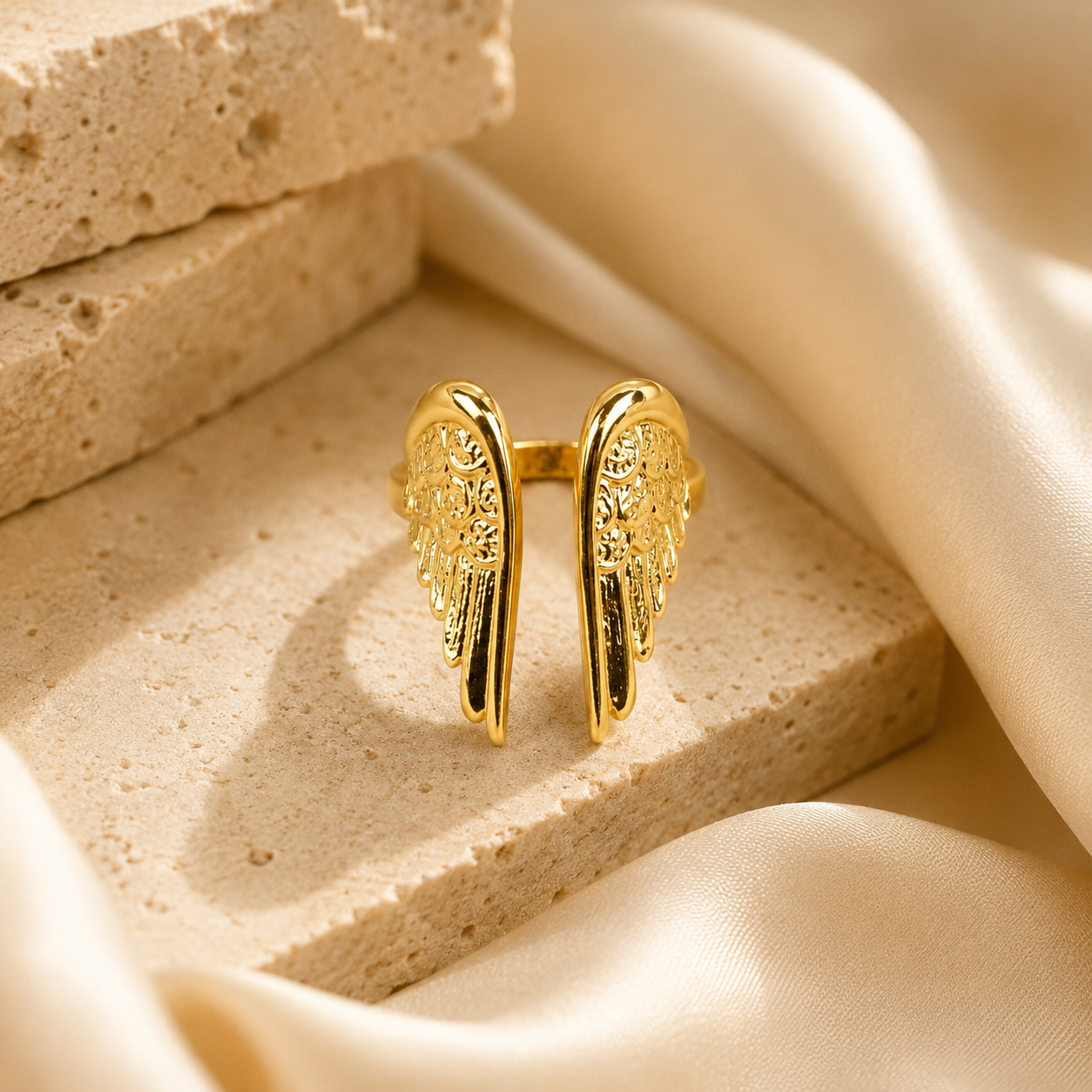 Gold Wing Feather Ring