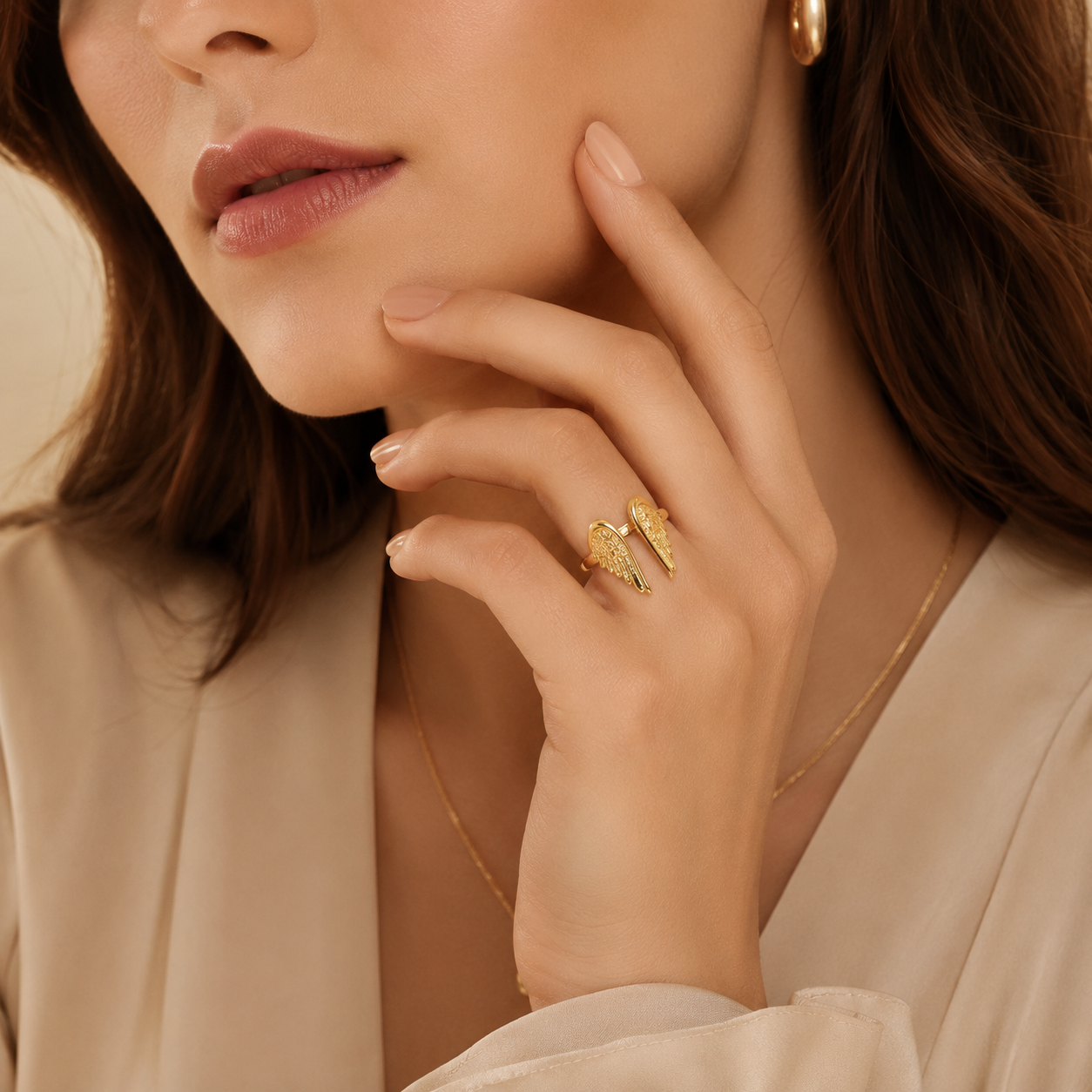 Gold Wing Feather Ring