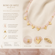 Agate Necklace with Triangle Gold Plates