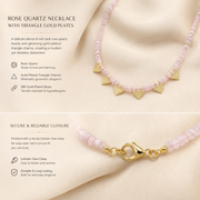 Agate Necklace with Triangle Gold Plates