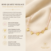 Agate Necklace with Triangle Gold Plates