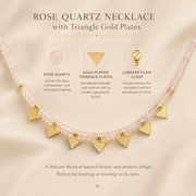 Agate Necklace with Triangle Gold Plates