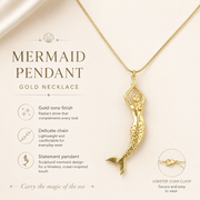 Mermaid Pendant Gold Necklace
