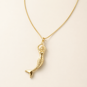 Mermaid Pendant Gold Necklace