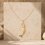 Mermaid Pendant Gold Necklace
