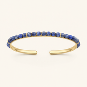 Minimal Adjustable Gold Bangles in Gemstones