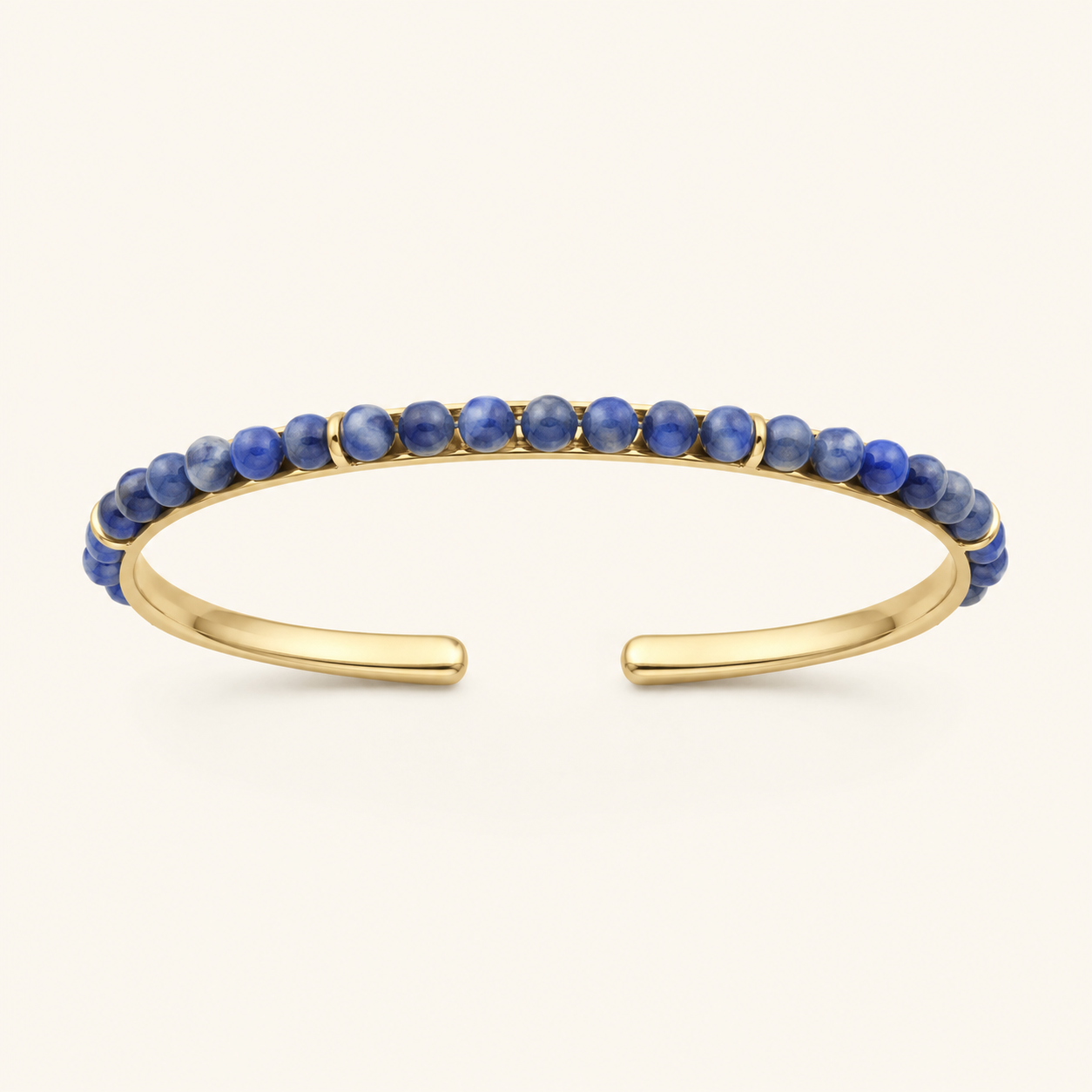 Minimal Adjustable Gold Bangles in Gemstones