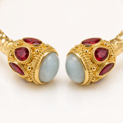 Réa Sculptural Aquamarine Gold Bangle