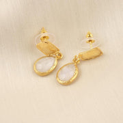 Diamond Teardrop Drop Earrings Gold Plated Gemstones
