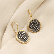 Gold Cross Earrings