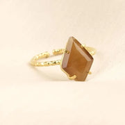 Red & Ivory & Purple Diamond Gold Ring