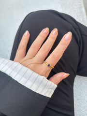 Square Purple Stone Gold Ring — image 2
