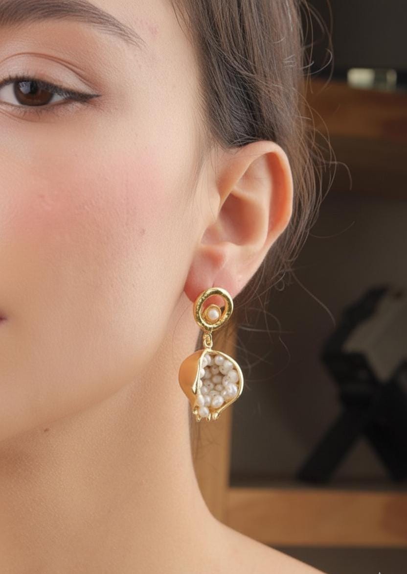 Pomegranate Jade Earrings – Vintage Style — image 10