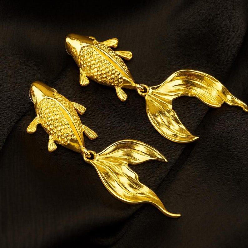 Koi Fish Gold Earrings — image 5