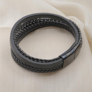 Hematite Beaded Leather Bracelet — image 5