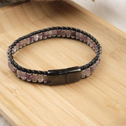 Amethyst Beaded Leather Bracelet — image 4