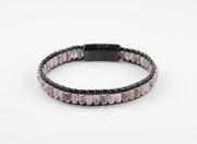 Amethyst Beaded Leather Bracelet — image 2